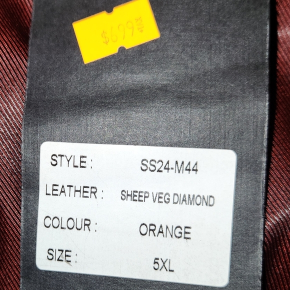 BRAND NEW DANIELS ITALIAN CUT LEATHER COAT SIZE 5XL (FITS LIKE A 3XL) - Picture 5 of 5